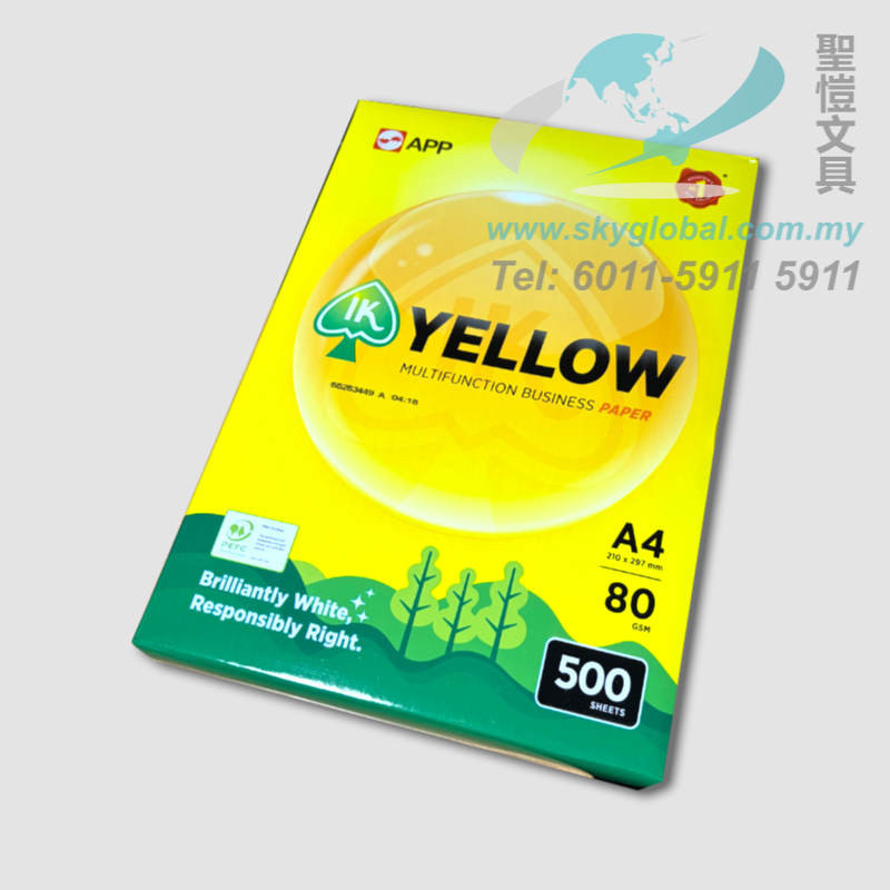 IK YELLOW PAPER A4 80GSM 500S